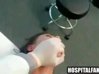 Patient gets fucked and cummed on by her medic