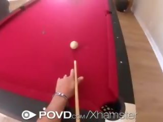 Povd Corner Pocket Creampie with Tight Pussy Blonde.